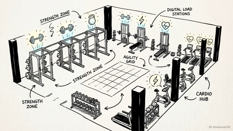 חדר כושר יצירתי — איור שנוצר עם AI